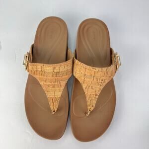 EUC Aetrex RITA Cork Orthotic Thong Wedge Sandal 745726-J. EU 42 10.5-11